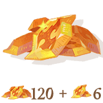 126 Dragon Crystals (120 + 6 Bonus)